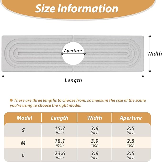 Kitchen Sink Faucet Mat, Diatomaceous Earth Quick Dry Sink Splashback Drying Mat, Kitchen Faucet Super Absorbent Mat, Quick-Drying Water Absorbing Stone Tray (Light Gray, 18.1" x 3.9")