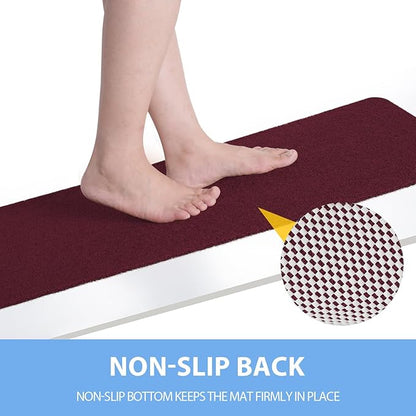 Hargiis Non-Slip Bathtub Mat, Anti Slip Shower Mat, Fast Drying Bathtub Mats, Foot Scrubber Mat, Anti Slip Mat for Tub, Floor, Bathroom, Kitchen, Home, Hotel (Wine Red 40"×16")