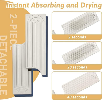 New Version Super Absorbent Faucet Mat, Kitchen Sink Dish Drying Stone Tray, Prevents Moisture Buildup, Diatomaceous Earth Faucet Handle Drip Catcher, Sink Splash Guard Bathroom Accessories, Ash Gray