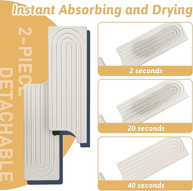 20'' Wider New Upgrade Faucet Mat for Kitchen Sink with U-Shape Hole, Super Fast Drying Diatomite Stone Mat, Sink Splash Guard Draining Mat Around Faucet for Island Countertops, Ash Grey