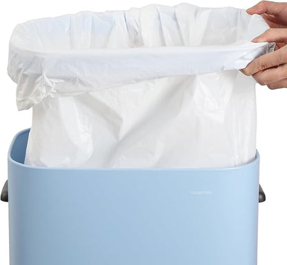 happimess HPM1017H Tammi Kitchen 14.5-Gallon Slim Metal Push Button Trash Can for Home, Kitchen, Laundry Room, Office, Bedroom, Bathroom, Tide Pool Blue