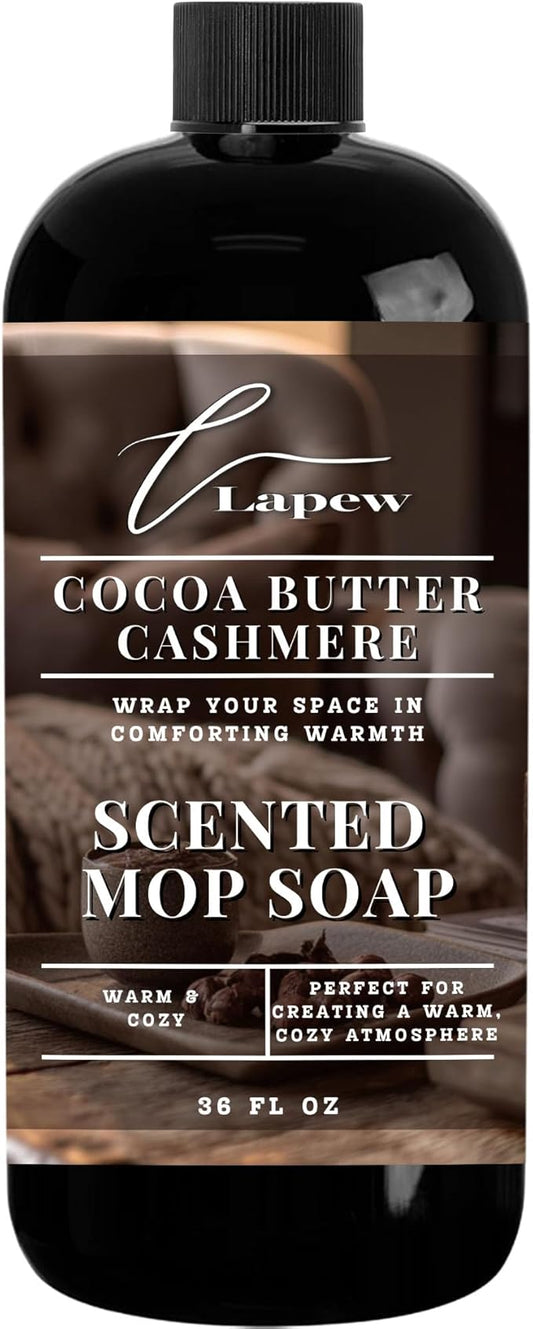 Lapew Cocoa Butter Cashmere Scented Mop Soap - Luxury Floor Cleaner Concentrate for Mopping Tile, Laminate, Vinyl & Hardwood | Streak-Free, Low-Foam | 36 oz