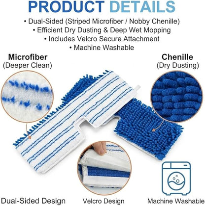 Microfiber Flat Mops for Floor Cleaning,Flat Mop with 3 Reusable Pads and Extendable 58" Long Handle for O Cedar Dual-Action Microfiber Flip Mop ,Washable Hardwood Floors Mopping to Dry and Wet Clean