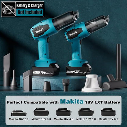 3 in 1 Handheld Car Vacuum Compatible with Makita 18V Battery with 21000pa Strong Suction, Handheld Vacuum Cordless & Blower with 200W Brushless Motor, Mini Vacuum Cleaner for Car, Home (No Battery)