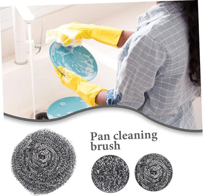 Healifty 6pcs Decontamination Cleaning Steel Wool Balls Sink Brush Pot Metal Scrubbers for Pots Pans Dishes
