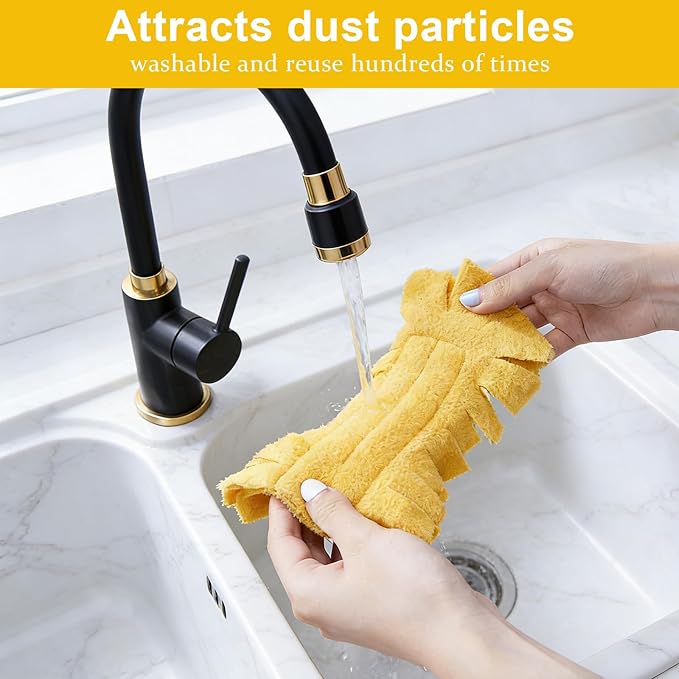 2026 New 360° Electrostatic Duster Refills, Washable Reusable Microfiber Fleece Pads for Home & Pet Hair Blinds, Car, Furniture, Fans Cleaning(4 Colors)