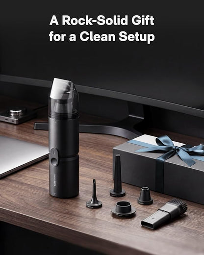 HOTO Handheld Vacuum Cleaner Cordless, Desk Vacuum Cleaner Compressed Electric Air Duster 15000Pa Suction, 4-in-1 Portable Vortex Vacuum Dust Buster Air Blower for Computer, Keyboard, Coffee Grounds