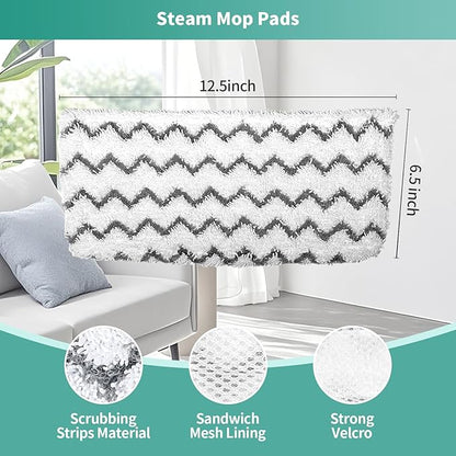 6 Pack Microfiber Steam Mop Replacement pads for Shark Steam Mop S1000, S2001,S1000A, S1000C, S1000WM, and S1001C,Washable & Reusable Steam Mop Pads Safe for all Floor have Super-Absorbent
