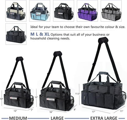 Large Cleaning Caddy for Cleaning Suppliers Organizer,15" Storage Organizer for House Clean Essential, Wearable Cleaing Bag, Storage Caddy for Housekeeping