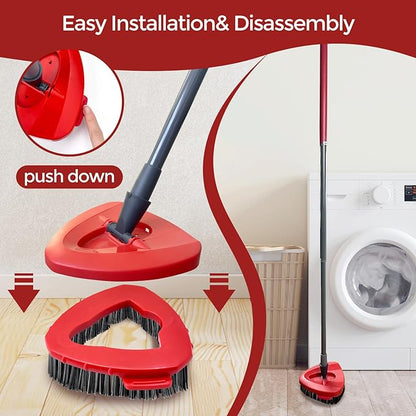 Scrub Brush, 2 Pcs Spin Mop Scrub Brush Head Compatible with EasyWring 1-Tank System, Hard Bristle Cleaning Brush for Bathroom, Kitchen, Tub and Tile
