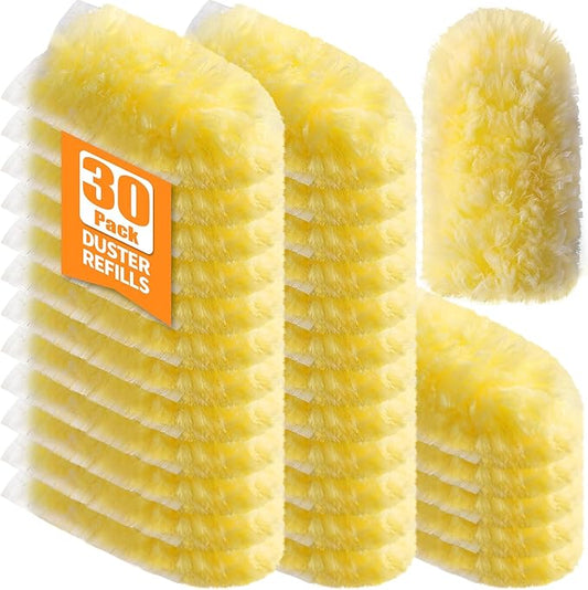 30 Count 360° Heavy Duty Duster Refills, Compatible with Swiffer Duster, Larger Size Disposable Electrostatic Microfiber Dusters, 4X Thick Cleaning Dusters, Unscented