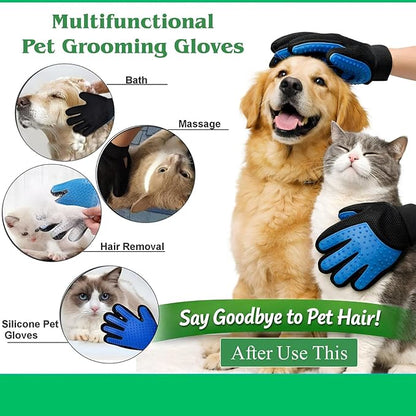 9PC Dog Grooming Kit for Bathing, Dog Paw Cleaner, Shampoo Dispenser Brush, Bath Scrubber & Massage Brush, Washing Gloves, Toothbrush Set, Complete Pet Bath Supplies for Dogs & Cats