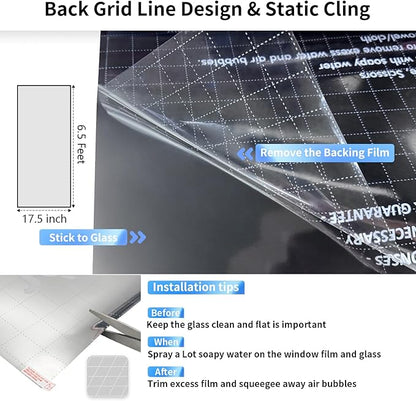 MAGIDEKOR Window Privacy Film One Way, Reflective Mirror Window Film Daytime Privacy, UV Sun Blocking Heat Control Static Cling, Window Tint for Home Office - 17.5 Inch X 6.5 Feet
