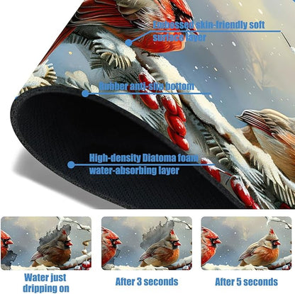 Chrismas Sink Splash Guard Faucet Mat Welcome Winter Absorbent Fast Drying Mat Sink Gadgets Splash Guard Behind Faucet Drip Catcher for Kitchen Bathroom 15.5"X5.5"