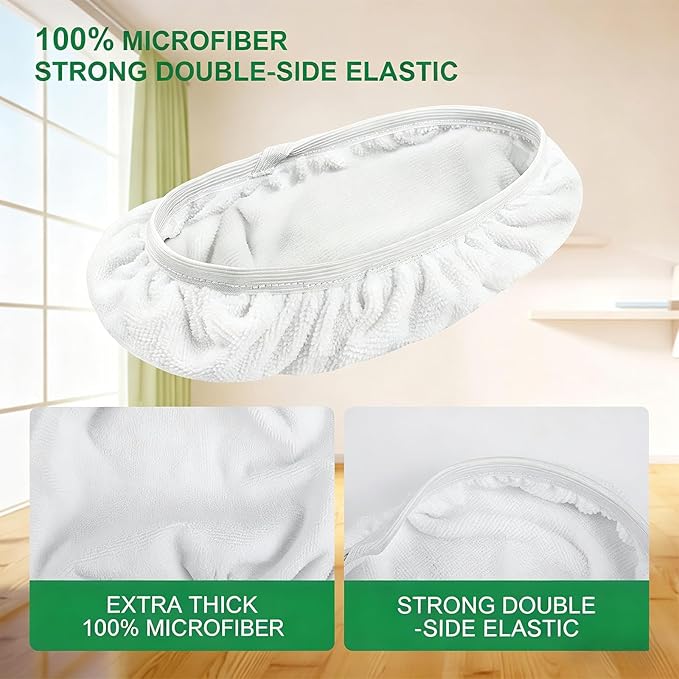 KEEPOW Reusable Wet Pads Compatible with Swiffer Sweeper Mop, Dry Sweeping Cloths, Washable Microfiber Wet Mopping Cloth Refills for Surface/Hardwood Floor Cleaning, 8 Pack (Mop is Not Included)