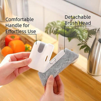 Window Track Cleaner Window Track Cleaning Tools 2 in 1 Sill Cleaner Tool Groove Cleaning Brush for Slides Grooves Tiles Blinds Car Vents (Gray-3PCS)