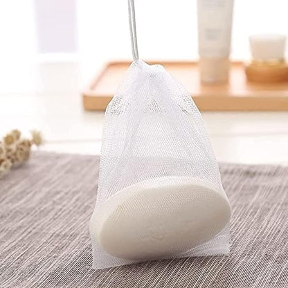 100PCS Thickened Double-layer Foaming Net Facial Cleanser Facial Foam Machine Handmade Soap Bag Cleansing Foam Bubble Bag Soap Net Soap Saver Pouch Mesh Bag