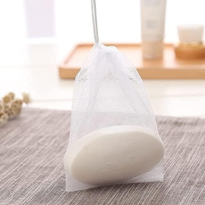100PCS Thickened Double-layer Foaming Net Facial Cleanser Facial Foam Machine Handmade Soap Bag Cleansing Foam Bubble Bag Soap Net Soap Saver Pouch Mesh Bag