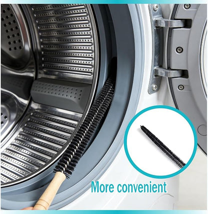 Dryer Vent Cleaner Brush, 2 Pack, 27.95 Inches, Flexible Full-Bristle Lint Removal Tool for Trap Duct