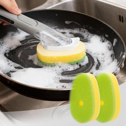 8 Packs Non Scratch Powerful Cleaning Sponge Refillsa - Compatible with Scrub Daddy Wand. Green.