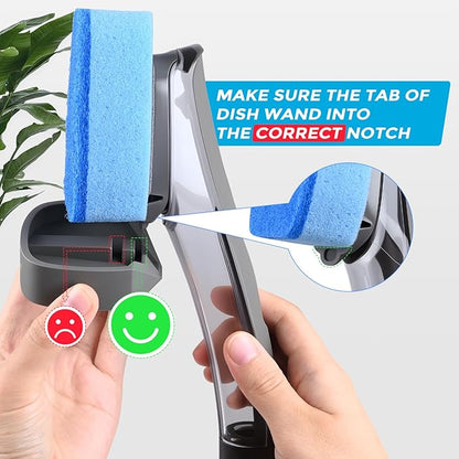 GUMBALL Dish Wand Holder Compatible with Scotch-Brite Dishwand, Silicone Dish Brush Holder, Auto-Drain Organizer for Kitchen Sink
