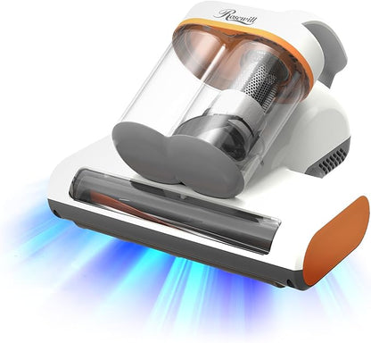 Rosewill Mattress Vacuum Cleaner: UV-C Light & High Heating Tech, 350W 13Kpa Strong Suction, Deep Cleaning Bed Handheld Vacuums for Sofa/Bed/Pet Hair, Corded - Orange
