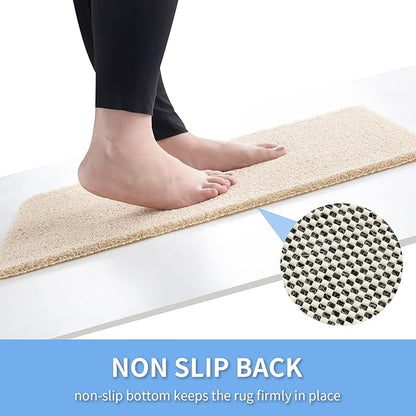 Hargiis Non Slip Bathtub Mat, Foot Scrubber Anti Slip Fast Drying Shower Mat for Tub, Floor,Bathroom, Home, Kitchen, Hotel, Beige, 24x16 Inches