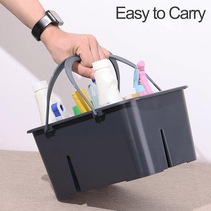 Xyskin Portable Shower Caddy Basket with Handle, Plastic Cleaning Caddy Bathroom Organizer Tote for College Dorm Essentials, Bath Storage, Grey