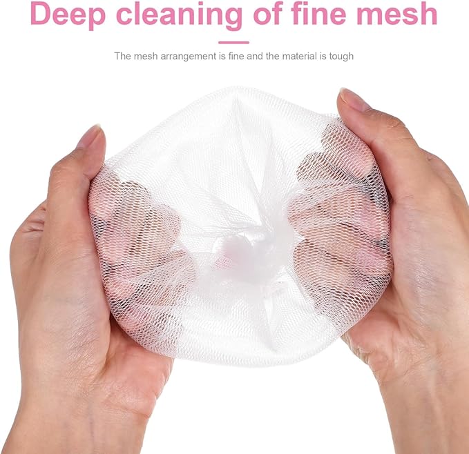Ipetboom 3 Pcs Japanese Soap Foaming Nets Exfoliating Mesh Soap Saver Pouches for Facial Cleansing Easy to Use for Body and Shower