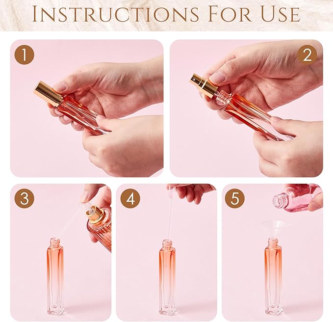 Domensi 20 Pcs 10/15/20/30 ml Perfume Travel Refillable Glass Bottles Spray Bottle Perfume Atomizer for Cologne Dispenser Leak-proof Fragrance Bottles Atomizer Pump Kit (10 ml,Fresh Color)