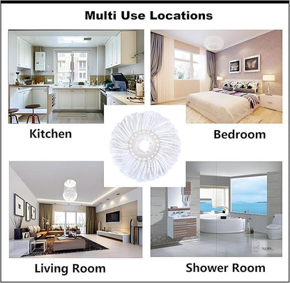 6 Pack Spin Mop Replacement Heads, (6.3 Inch,Round) Microfiber Mop Refills Compatible with Hurricane, Mopnado, Libman, Simpli Magic and Other 360 Spin Mop Systems, (6 Colors)