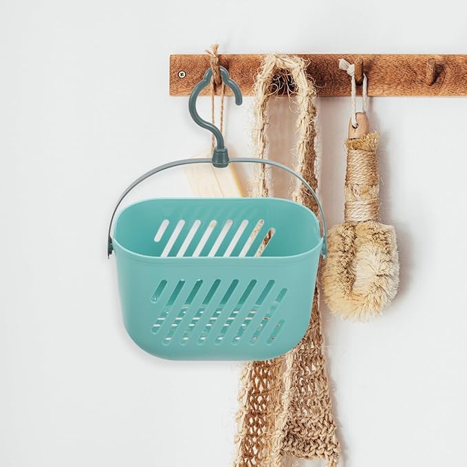 PRETYZOOM Hanging Shower Basket Portable Cleaning Supply Basket Plastic Bathroom Organizer over Toilet Storage for Shampoo Conditioner Loofahs Bath Accessories
