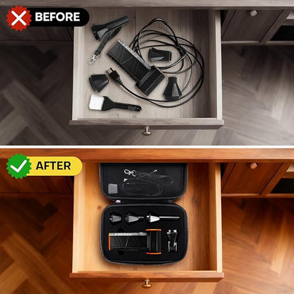 YouKnow Travel Case Compatible with WOLFBOX MF50 Compressed Air Duster - Custom Foam Organizer for Blower Tool & Accessories (Only Case) (Black)