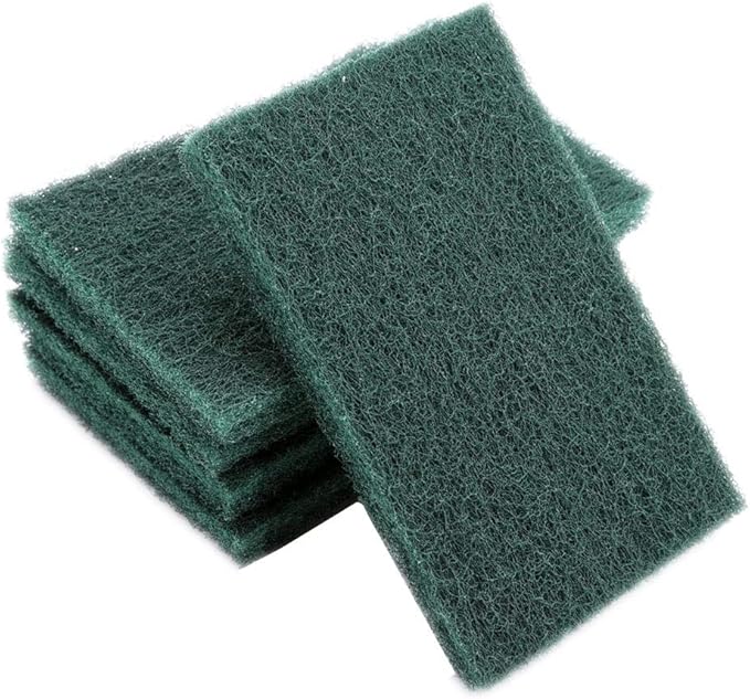 5Pcs/Set Scourer Scouring Pad, Heavy Duty Scour Pads Sponge Dish Scrubber Non-Scratch Reusable Household Scrub Pads Abrasive Finishing Pads for Kitchen and Dish Cleaning Tool(Green)