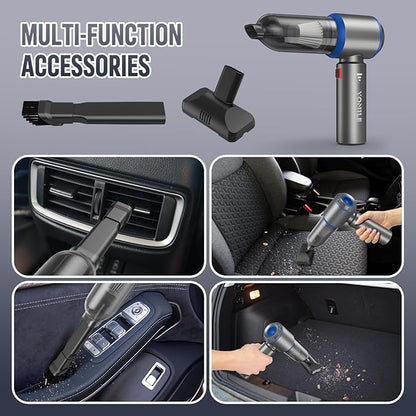 Compressed air Duster, Yomile 2 in 1 180000RPM Cordless Air Duster with Mini Car Vacuum, 9000mAh Battery Dust Blower for Keyboard Cleaner,Rechargeable Air Blower AIC Can for Office Computers