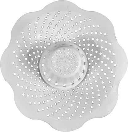 Danco Bathtub Drain Hair Catcher with In-Drain Basket and Strainer Pegs, fits 1.25″ Tub Drains, White, 3-Pack, (10876)