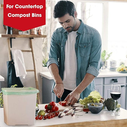 Compost Bags, Compostable Trash Bags 2.6 Gallon Compostable Bags, Small Compost Bags for Countertop bin Extra Thick 0.71 Mil. ASTM D6400 Certified By BPI and TÜV AUSTRIA (2.6 Gallon, 200 Units)