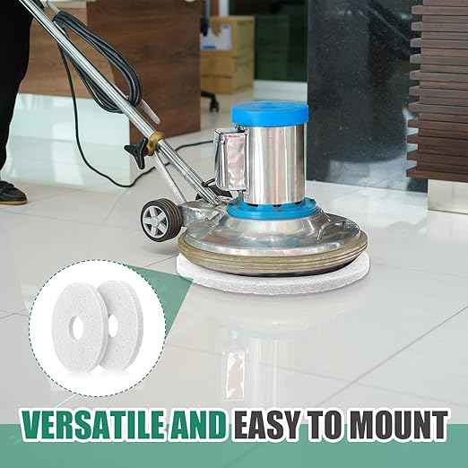 Teenyyou 5 Pcs 12" Cleaning Orbiter Pads Commercial Floor Buffer Pads Hardwood Floor Maintenance Scrubber Polisher Cleaning and Stripping for Orbiter Machine (White)