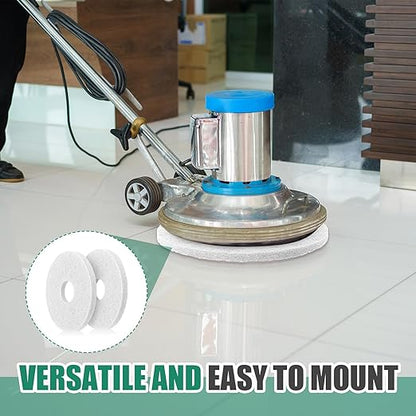 Teenyyou 5 Pcs 12" Cleaning Orbiter Pads Commercial Floor Buffer Pads Hardwood Floor Maintenance Scrubber Polisher Cleaning and Stripping for Orbiter Machine (White)