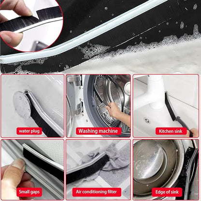 Hard Bristle Crevice Cleaning Brush.Multi-Purpose New Cleaning Brush Tool, Black Bristles with Ergonomic Grip Bathroom Gap Brush, Home, Kitchen, Bathroom, Faucets, Toilet,Window, Vehicle, (6)