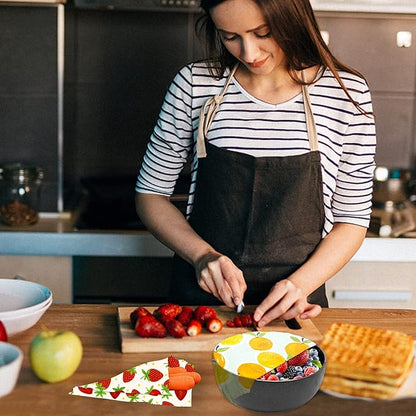 Reusable Beeswax Wrap - 9 Pack, Beeswax Wraps for Food, Eco-Friendly Beeswax Food Wrap, Organic, Sustainable, Biodegradable, Zero Waste, Plastic-Free Food Storage (Orange | Strawberry | Blueberry)