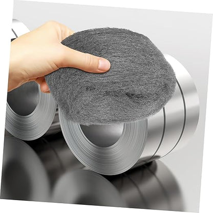 PRETYZOOM 2 Rolls of Steel Wool Pads Reusable Wire Mesh Cleaning Wool for Polishing Wood Metal and Rust Removal