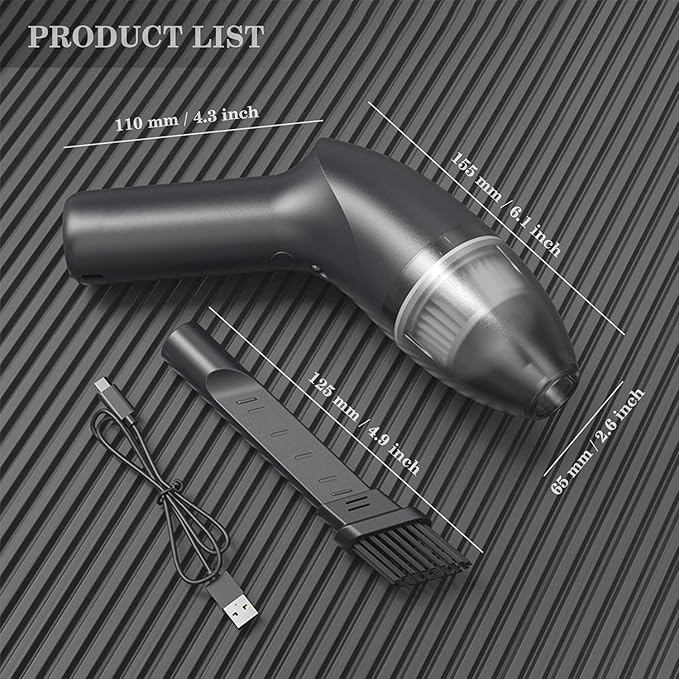 Keyboard Cleaner|Mini Vacuum for Desk, Handheld Cordless Computer Vacuum Rechargeable (with LED Light) for Cleaning Hairs, Crumbs for Desktop, Piano, Car Interior & Sewing Machine Clean [A043]