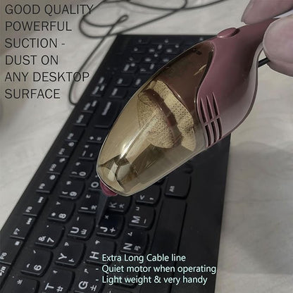 Lightweight Mini Vacuum with Strong Suction - Perfect for Keyboard, Desktop Dust Removal (Purple)
