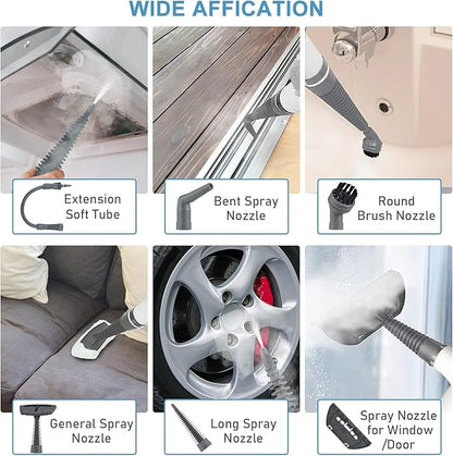 Steam Cleaner, Multi-Surface Steamer Cleaners for Cleaning with 13 Accessories, Large Capacity Handheld Steam Cleaner, Good for Home, Kitchen Grease, Bathroom Grout (White)
