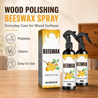 2026 Wood Polishing Beeswax Spray Upgrade Natural Furniture Waterproof Polish and Cleaner for Wood Multipurpose Wood Wax Restorer for Floors Cabinets Tables All Wood (8, Fluid Ounces)