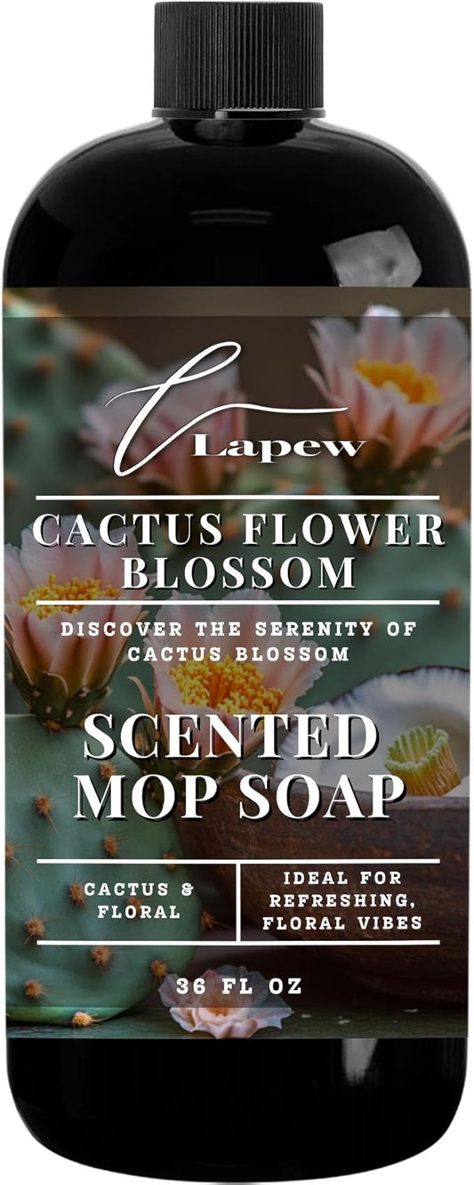 Lapew Cactus Flower Scented Mop Soap - Luxury Floor Cleaner Concentrate for Mopping Tile, Laminate, Vinyl & Hardwood | Streak-Free, Low-Foam | 36 oz
