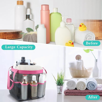Attmu Mesh Shower Caddy Portable, Quick Dry Hanging Shower Tote Bag for College Dorm Room Essentials, Large Capacity Shower Caddy Dorm for Bathroom Gym Swimming