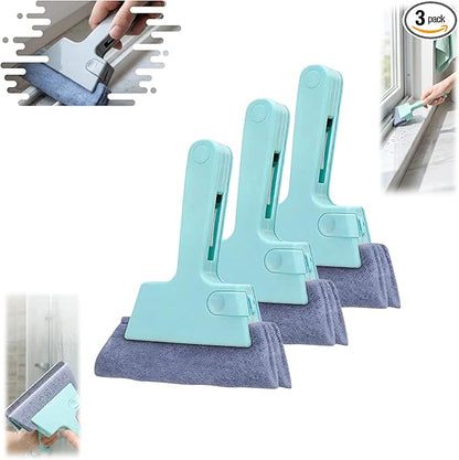 Window Track Cleaner,Multi Purpose Grooves Cleaning Brush for Window lides Gaps Tile Lines Shutter Car Vents,Window Groove Cleaning Brush Tools Set (Blue)