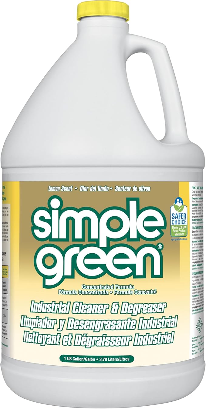 Simple Green Industrial Cleaner and Degreaser Lemon Scent, 1 Gal (Pack of 4)